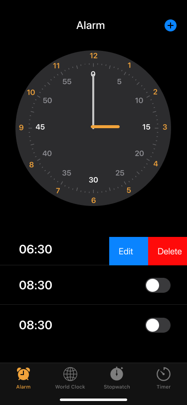 iOS Alarm Interface redesign