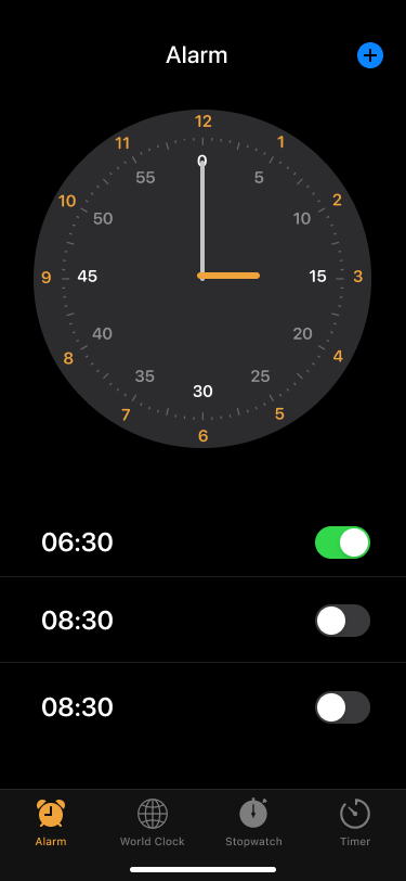 iOS Alarm Interface redesign