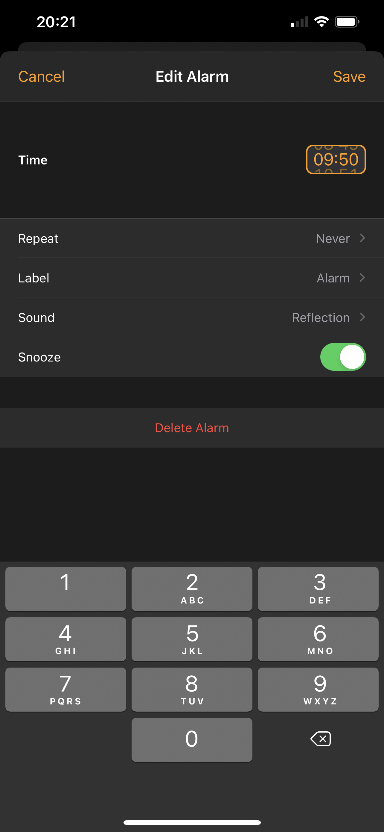 iOS Alarm Interface redesign