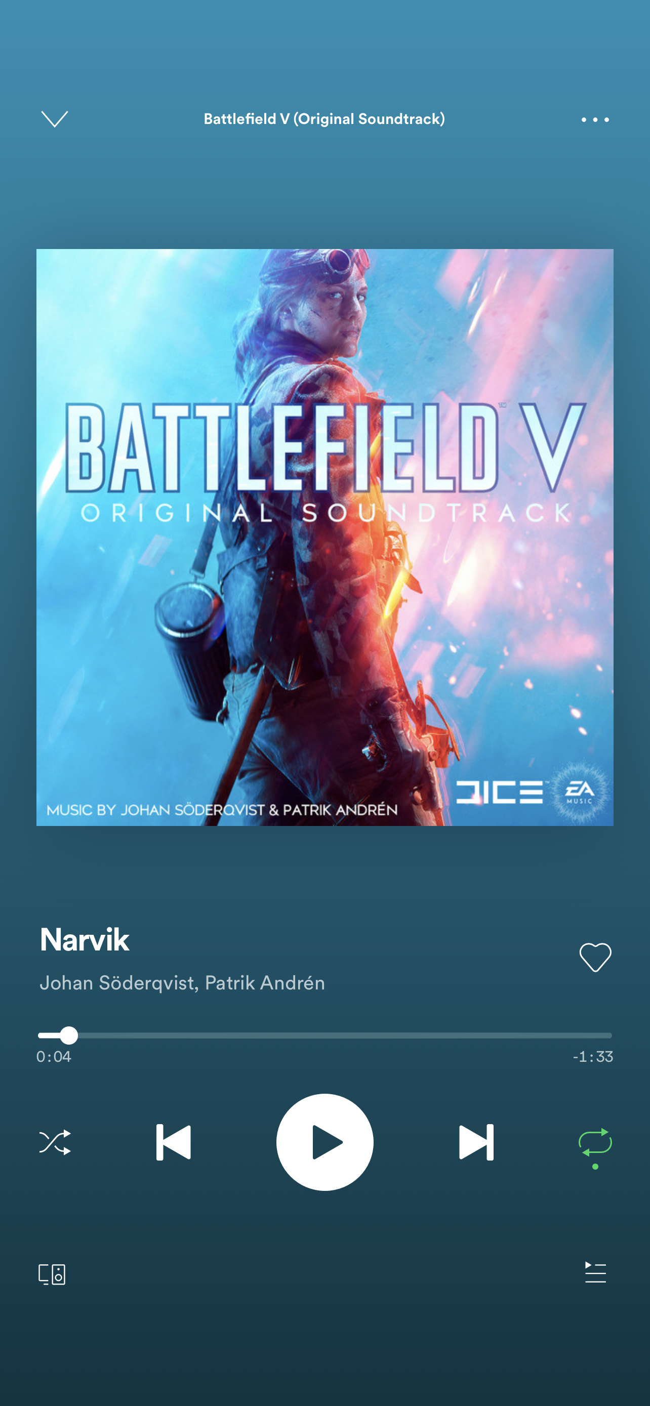 Spotify Now Playing Overflow menu